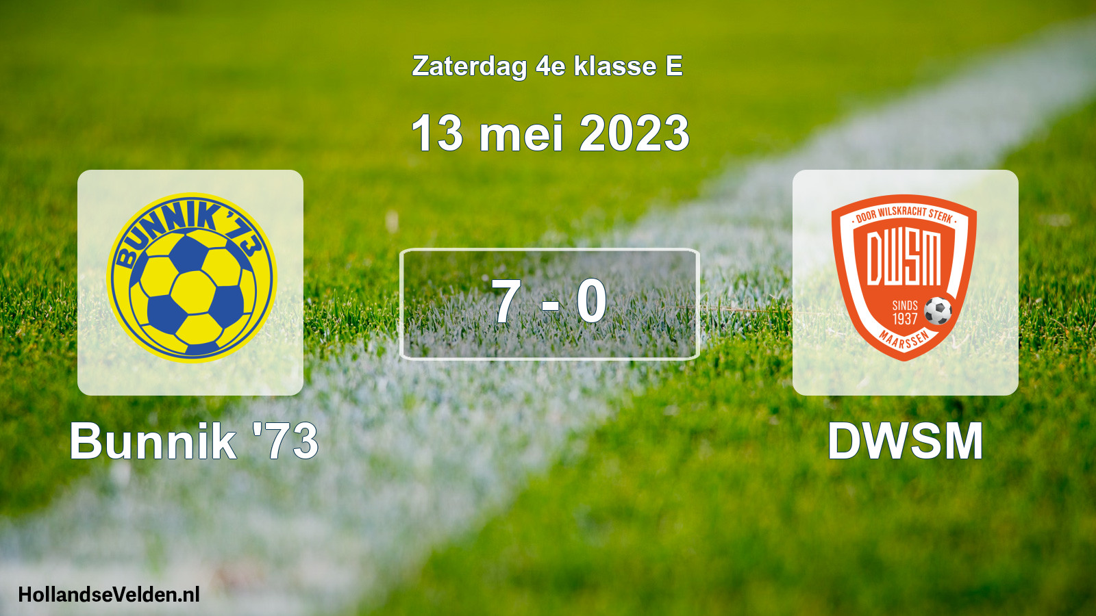 Total number of matches played: Bunnik '73 - DWSM 7 - 0 (13 May 2023)