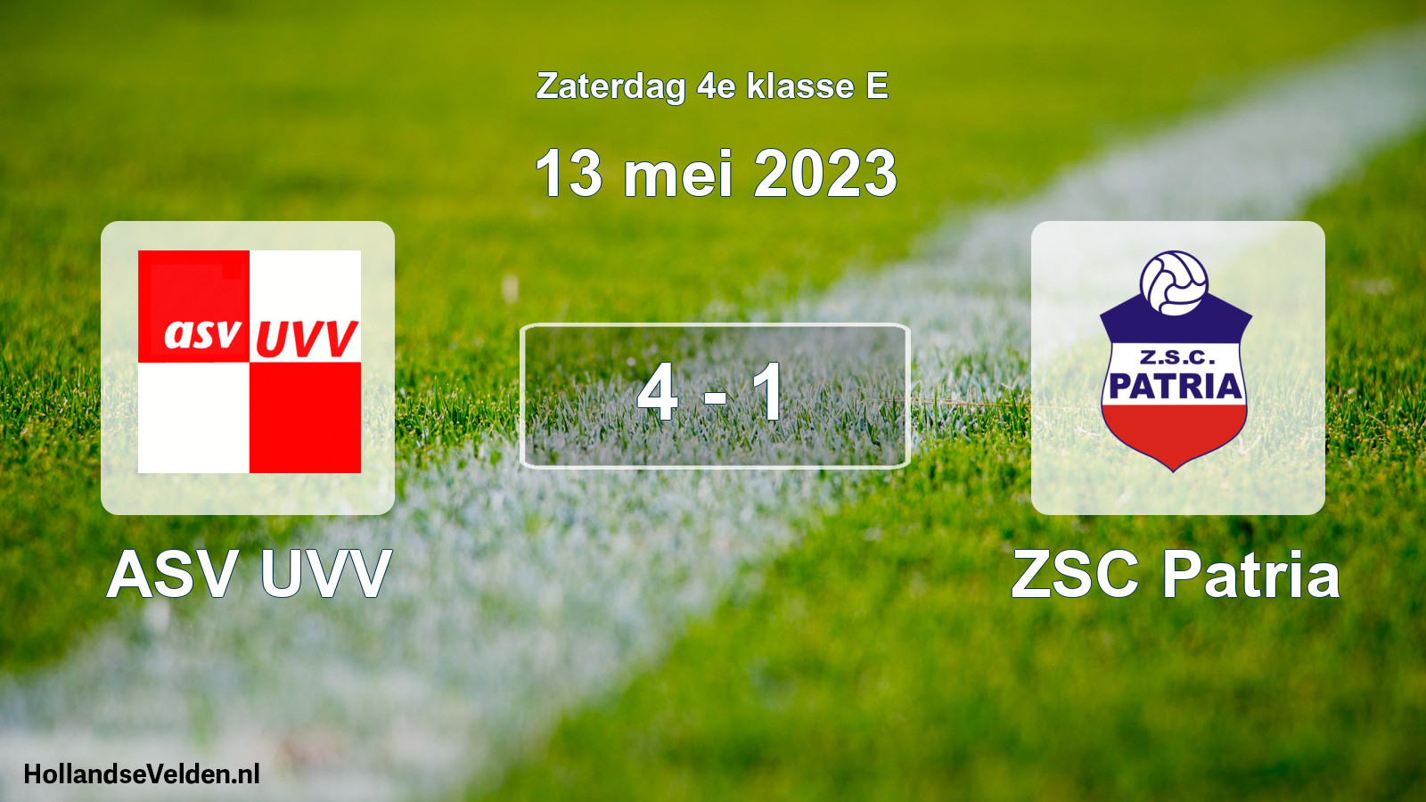 Total number of matches played: ASV UVV - ZSC Patria 4 - 1 (13 May 2023)