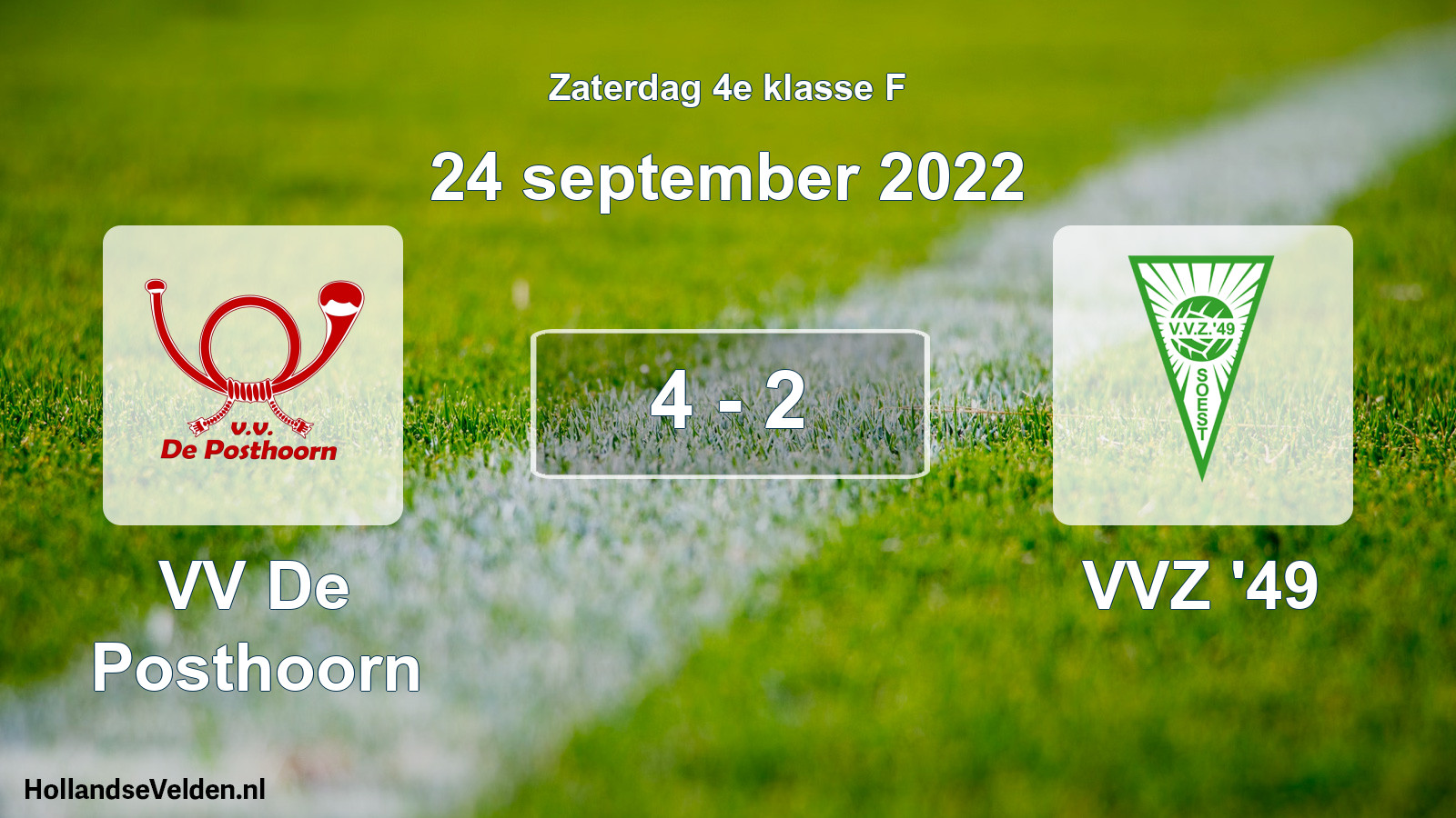 Total number of matches played: VV De Posthoorn - VVZ '49 4 - 2 (24 September 2022)