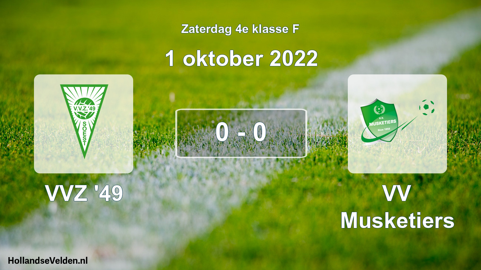 Total number of matches played: VVZ '49 - VV Musketiers 0 - 0 (1 October 2022)