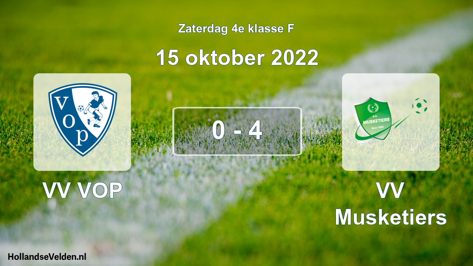 Total number of matches played: VV VOP - VV Musketiers 0 - 4 (15 October 2022)
