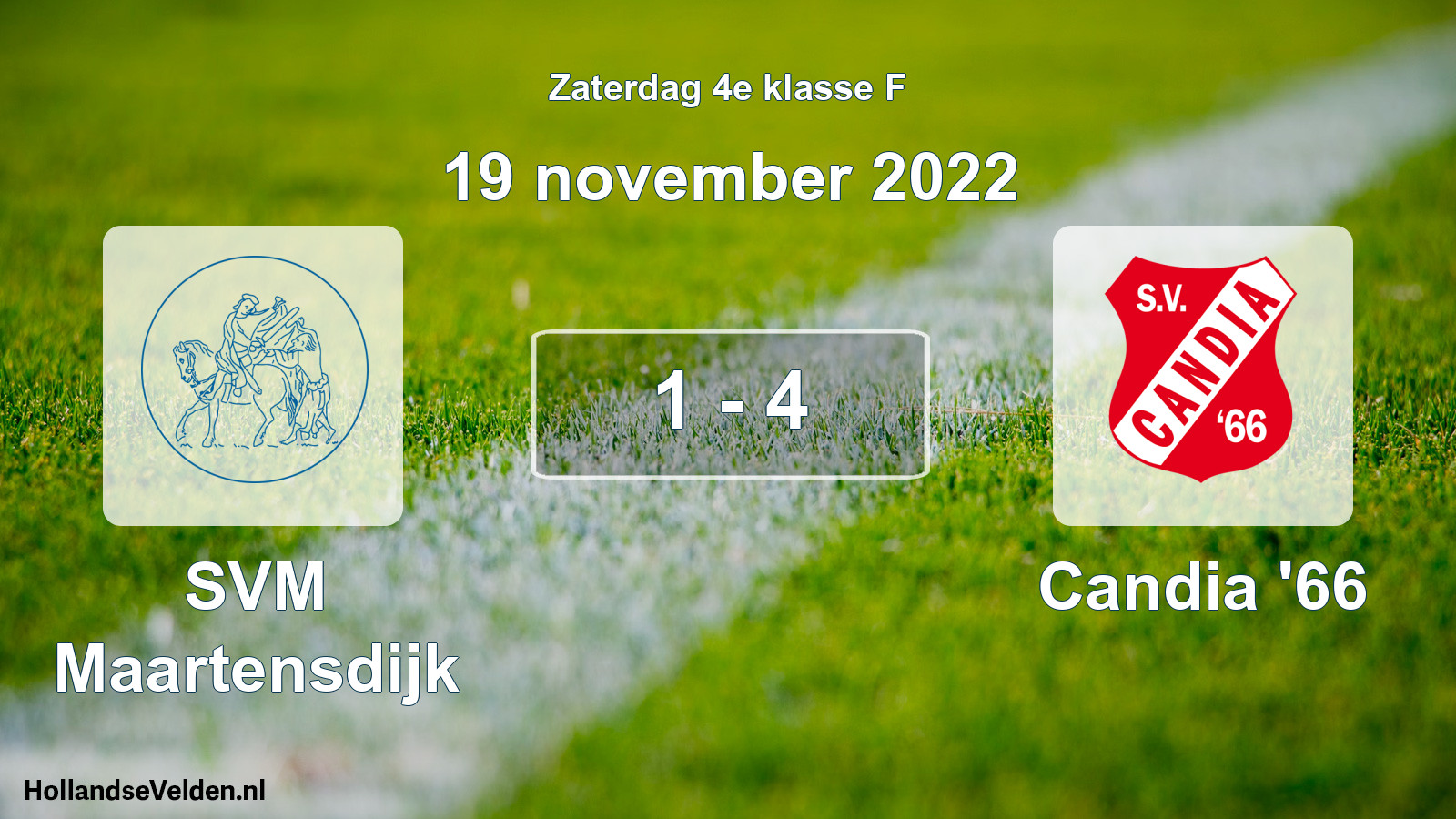 Total number of matches played: SVM Maartensdijk - Candia '66 1 - 4 (19 November 2022)