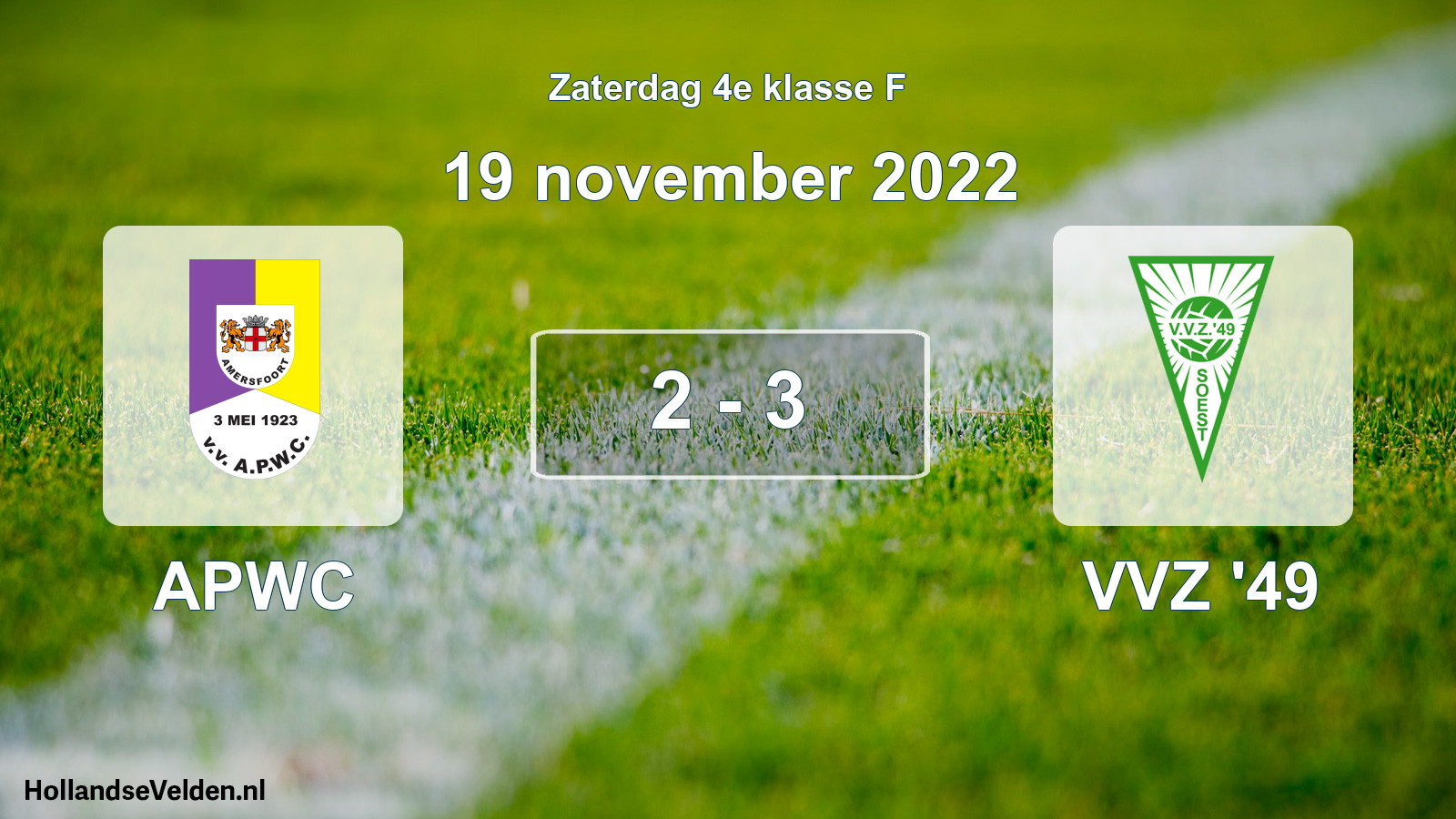 Total number of matches played: APWC - VVZ '49 2 - 3 (19 November 2022)