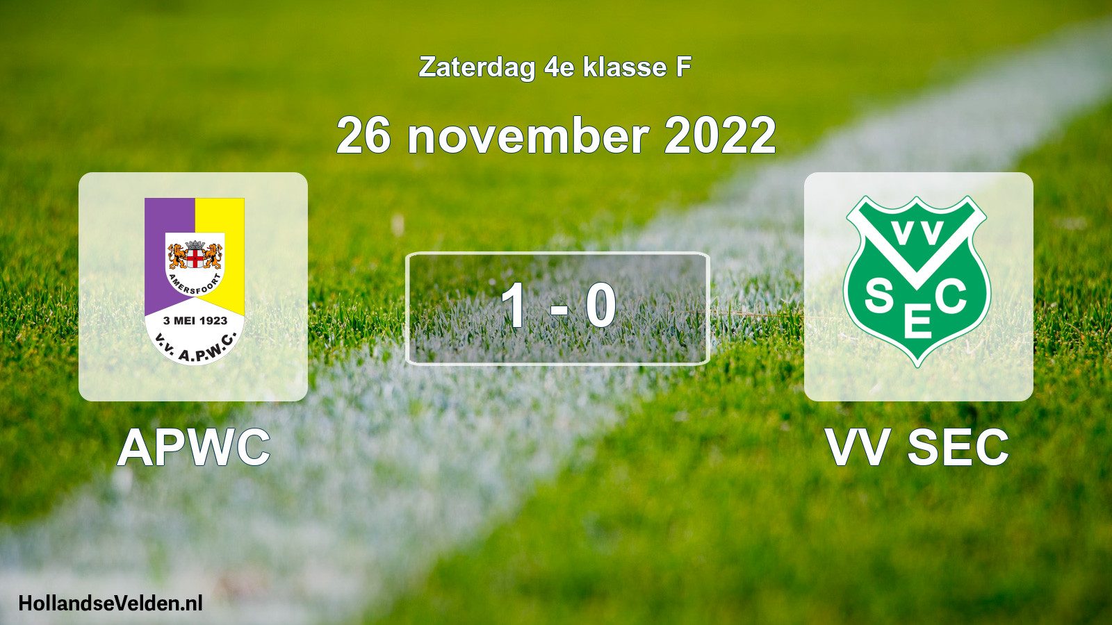 Total number of matches played: APWC - VV SEC 1 - 0 (26 November 2022)
