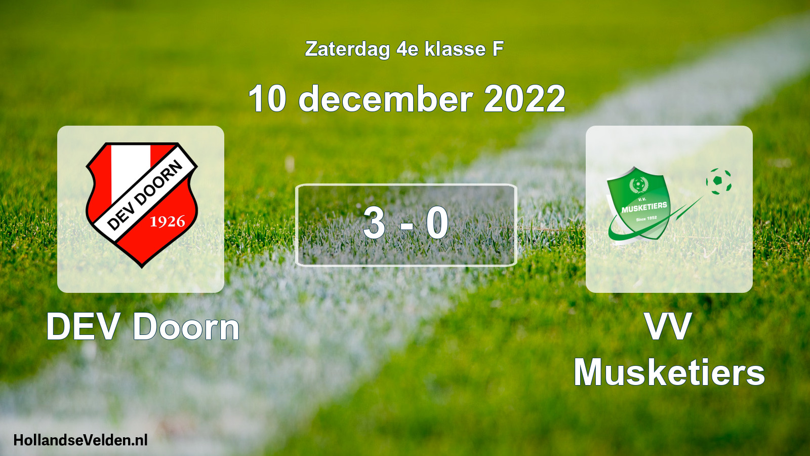 Total number of matches played: DEV Doorn - VV Musketiers 3 - 0 (10 December 2022)