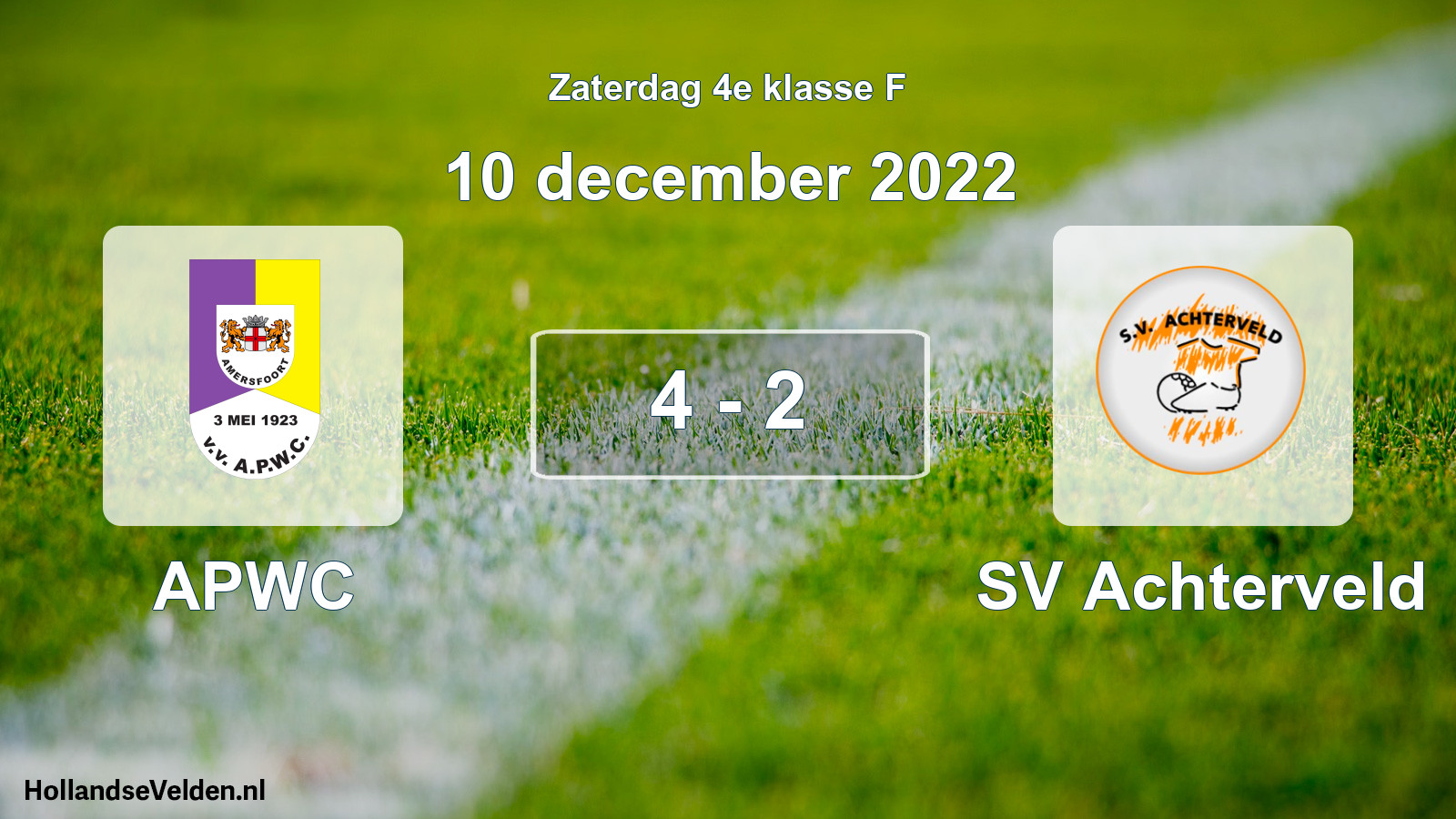 Total number of matches played: APWC - SV Achterveld 4 - 2 (10 December 2022)