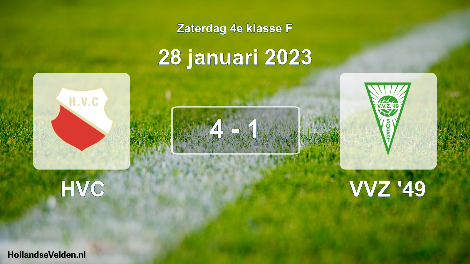 Total number of matches played: HVC - VVZ '49 4 - 1 (28 January 2023)