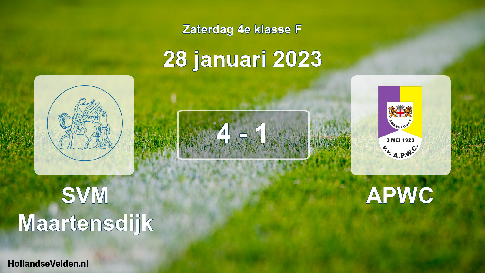 Total number of matches played: SVM Maartensdijk - APWC 4 - 1 (28 January 2023)