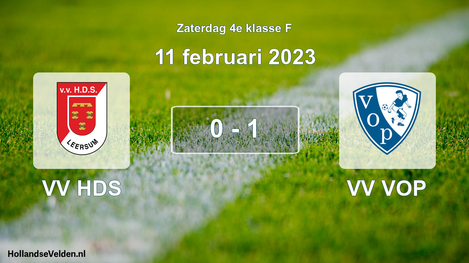 Total number of matches played: VV HDS - VV VOP 0 - 1 (11 February 2023)