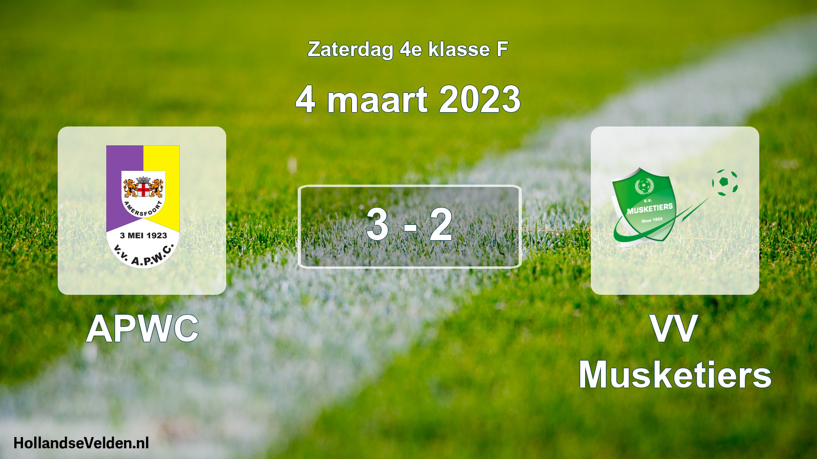 Total number of matches played: APWC - VV Musketiers 3 - 2 (4 March 2023)