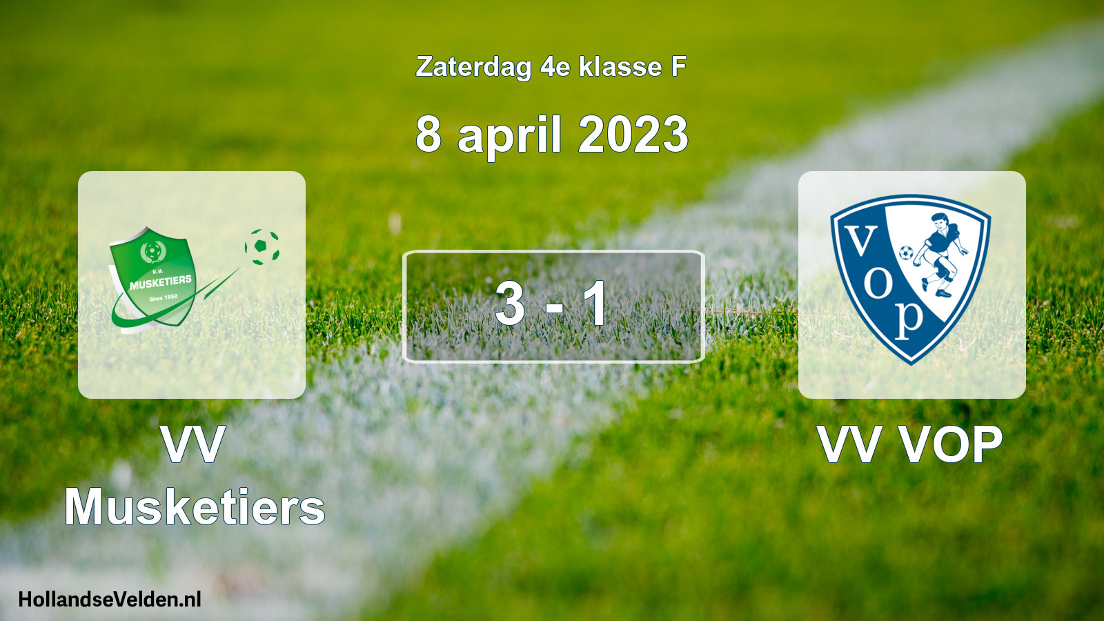Total number of matches played: VV Musketiers - VV VOP 3 - 1 (8 April 2023)