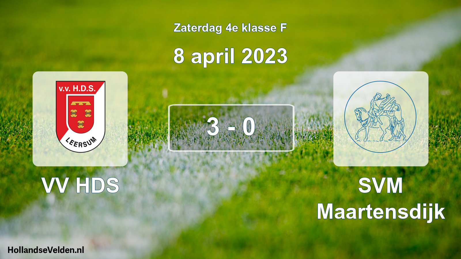 Total number of matches played: VV HDS - SVM Maartensdijk 3 - 0 (8 April 2023)