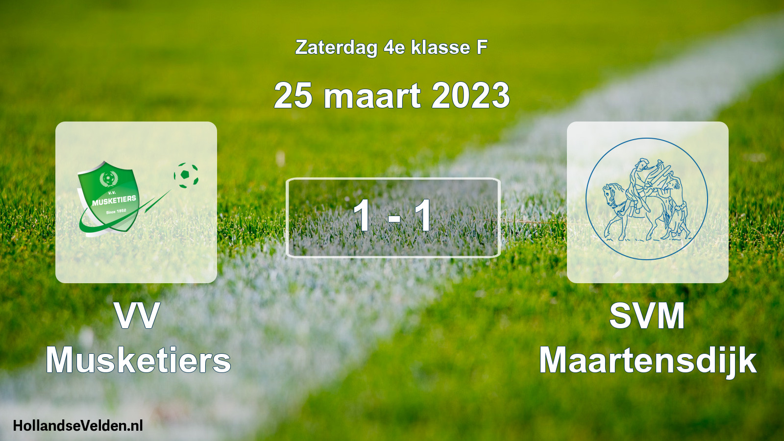 Total number of matches played: VV Musketiers - SVM Maartensdijk 1 - 1 (25 March 2023)