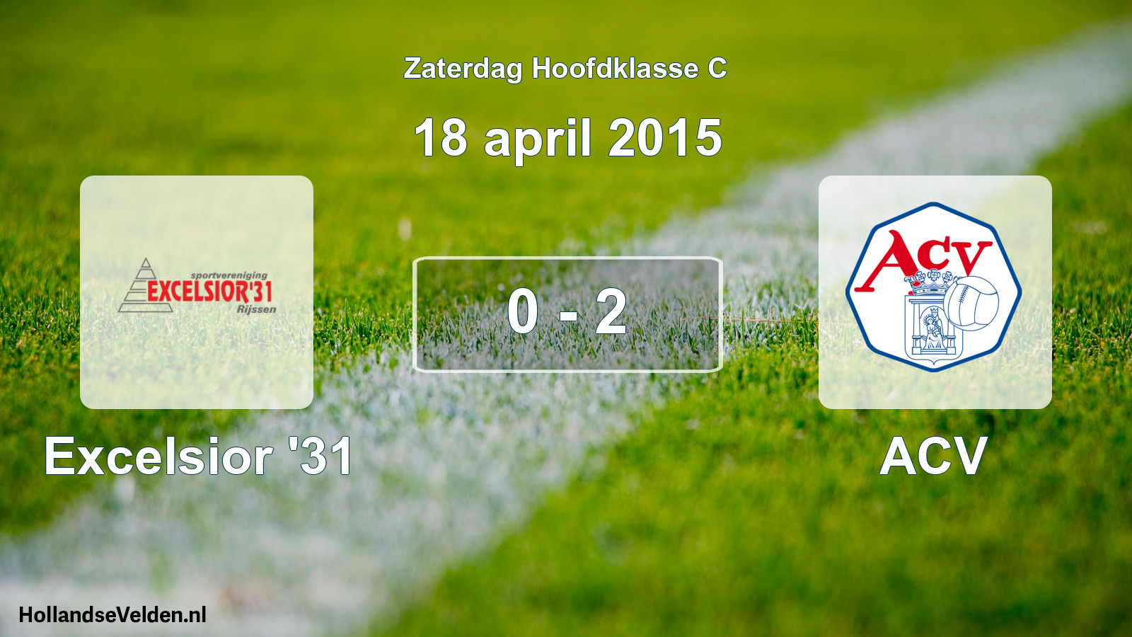 Total number of matches played: Excelsior '31 - ACV 0 - 2 (18 April 2015)
