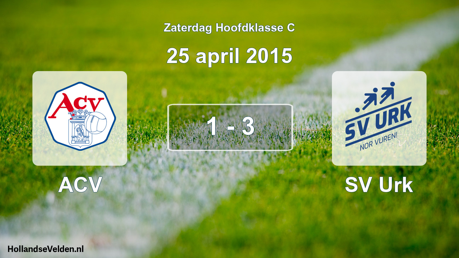 Gespeelde wedstrijd: ACV - SV Urk 1 - 3 (25 april 2015)
