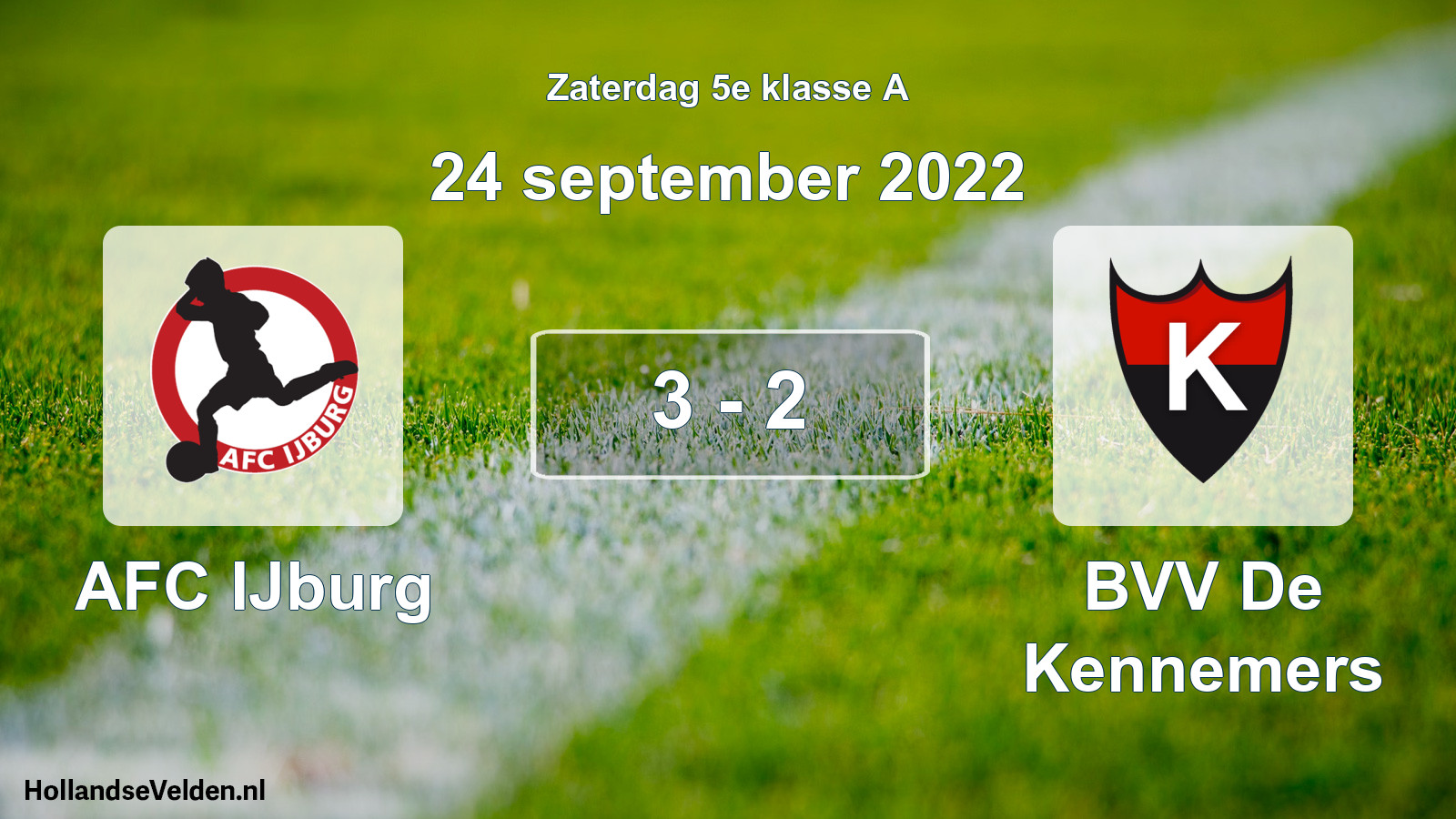 Total number of matches played: AFC IJburg - BVV De Kennemers 3 - 2 (24 September 2022)