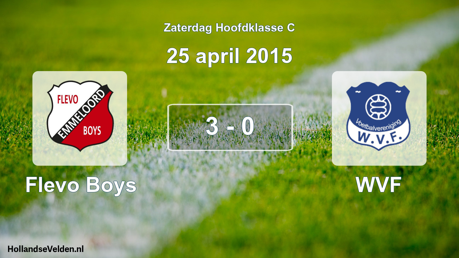 Total number of matches played: Flevo Boys - WVF 3 - 0 (25 April 2015)