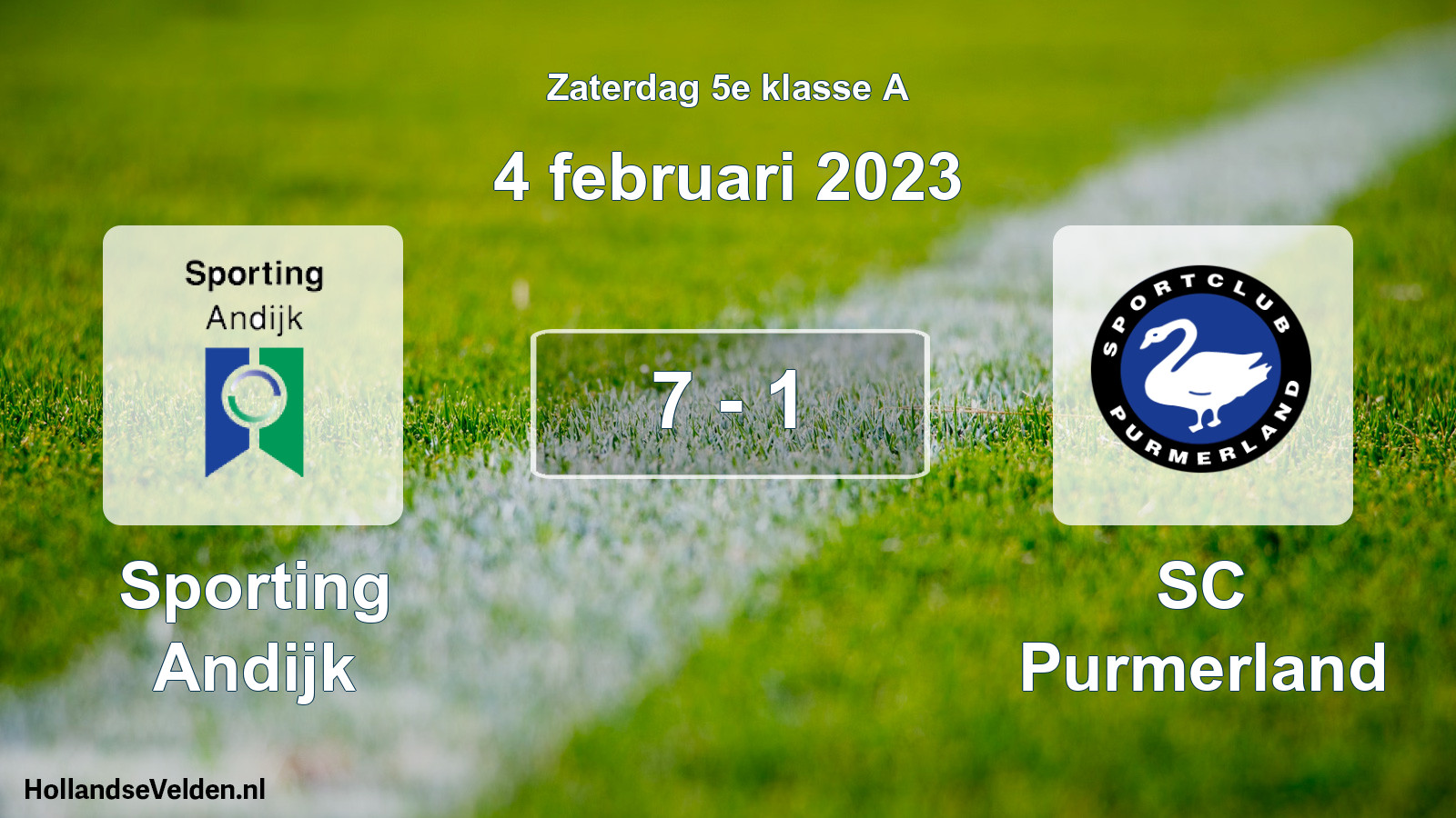 Total number of matches played: Sporting Andijk - SC Purmerland 7 - 1 (4 February 2023)