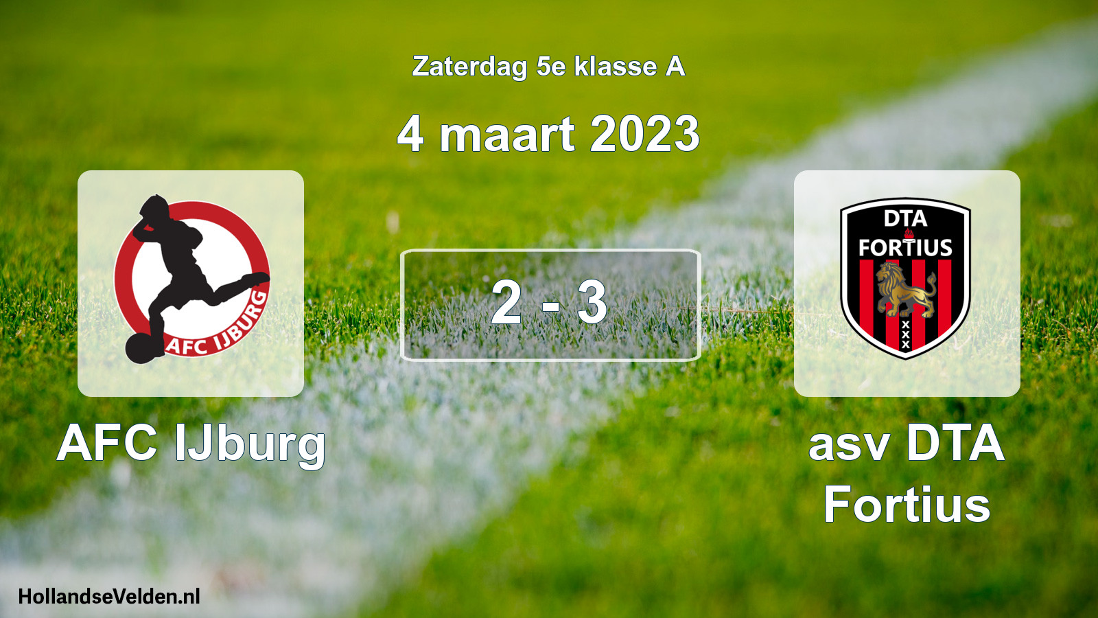 Total number of matches played: AFC IJburg - asv DTA Fortius 2 - 3 (4 March 2023)