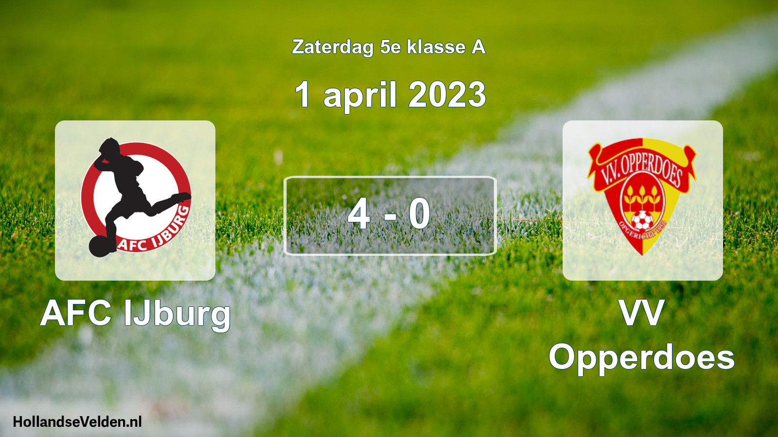 Total number of matches played: AFC IJburg - VV Opperdoes 4 - 0 (1 April 2023)