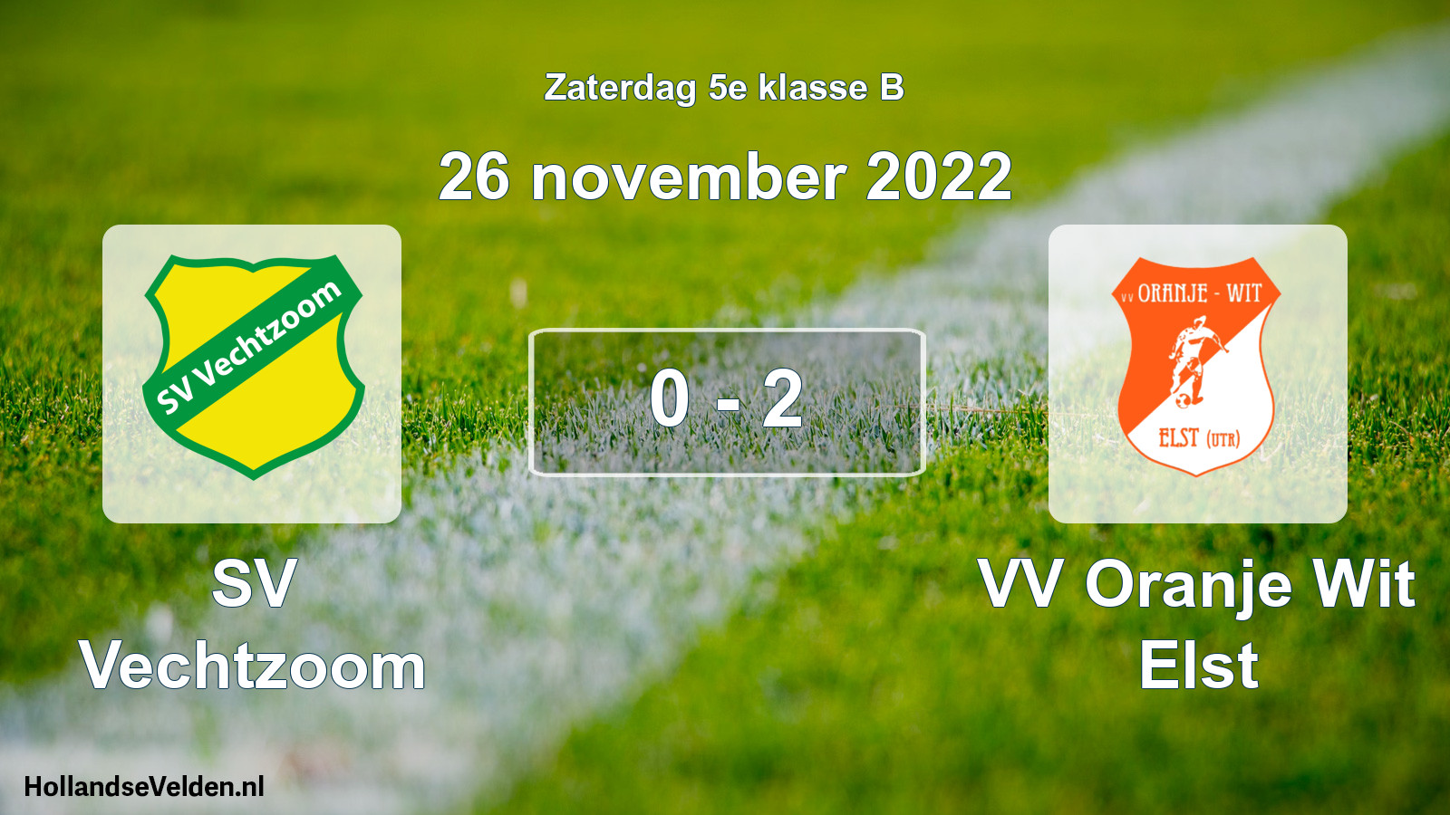 Total number of matches played: SV Vechtzoom - VV Oranje Wit Elst 0 - 2 (26 November 2022)