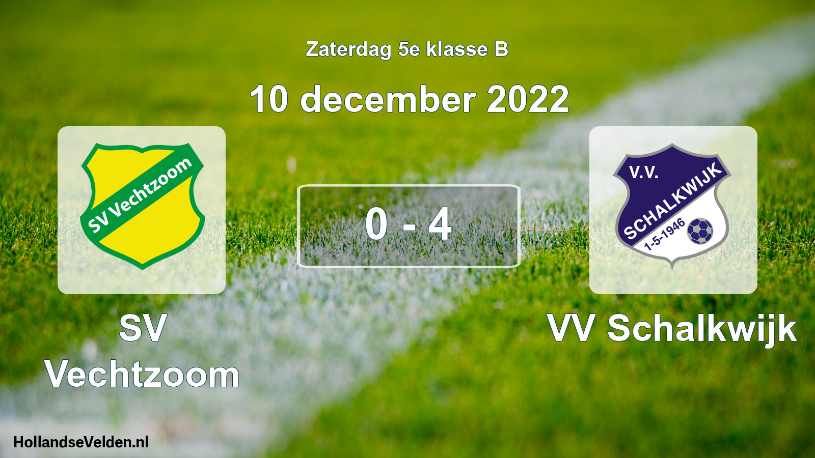 Total number of matches played: SV Vechtzoom - VV Schalkwijk 0 - 4 (10 December 2022)