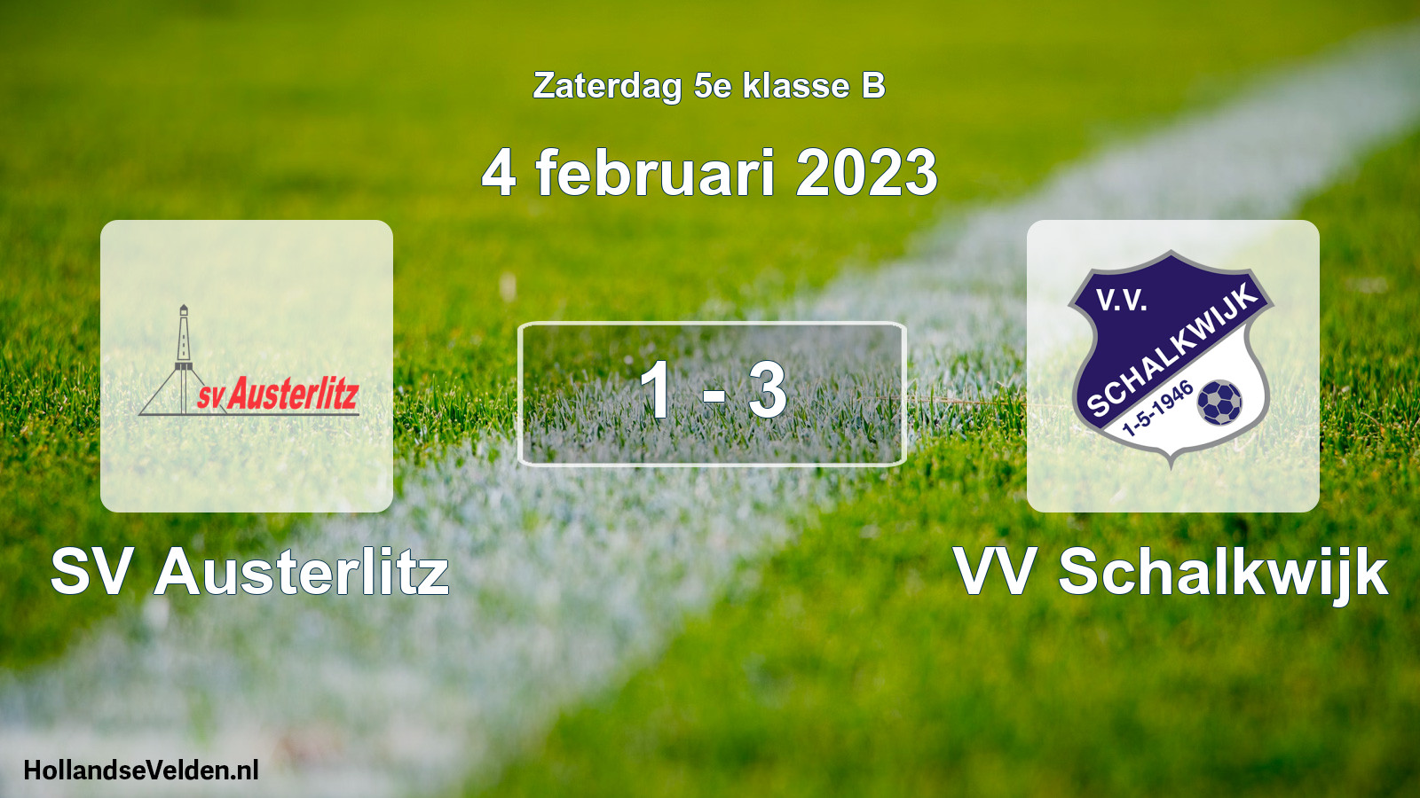 Total number of matches played: SV Austerlitz - VV Schalkwijk 1 - 3 (4 February 2023)