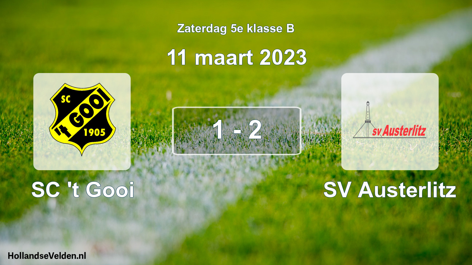 Total number of matches played: SC 't Gooi - SV Austerlitz 1 - 2 (11 March 2023)