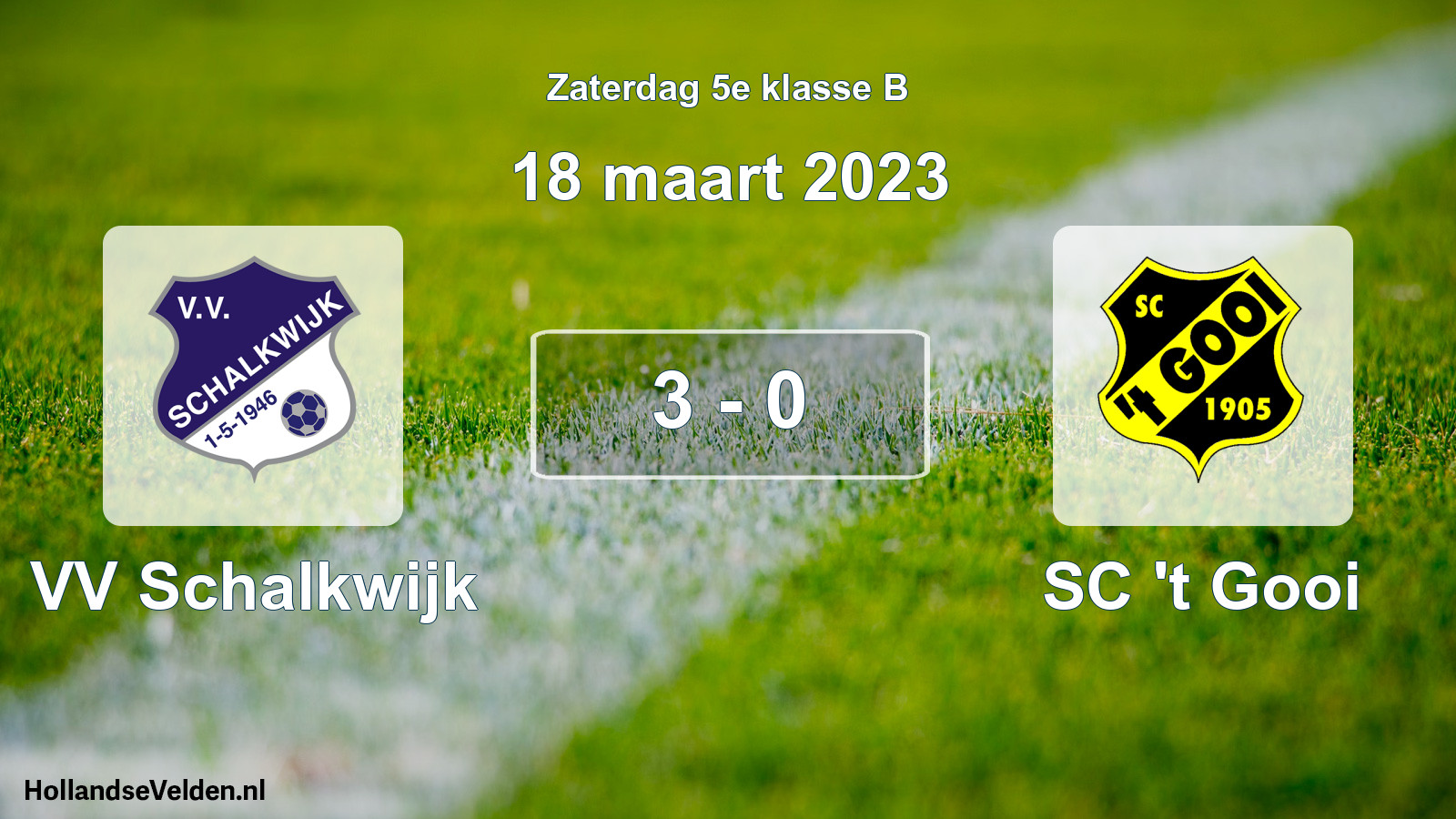 Total number of matches played: VV Schalkwijk - SC 't Gooi 3 - 0 (18 March 2023)