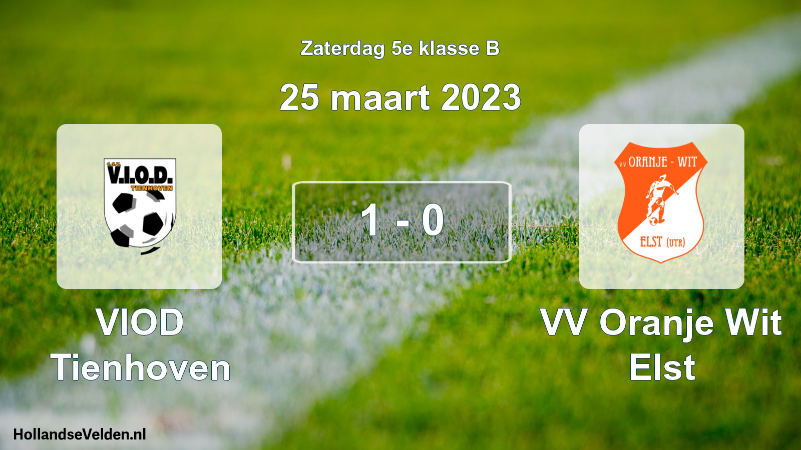 Total number of matches played: VIOD Tienhoven - VV Oranje Wit Elst 1 - 0 (25 March 2023)