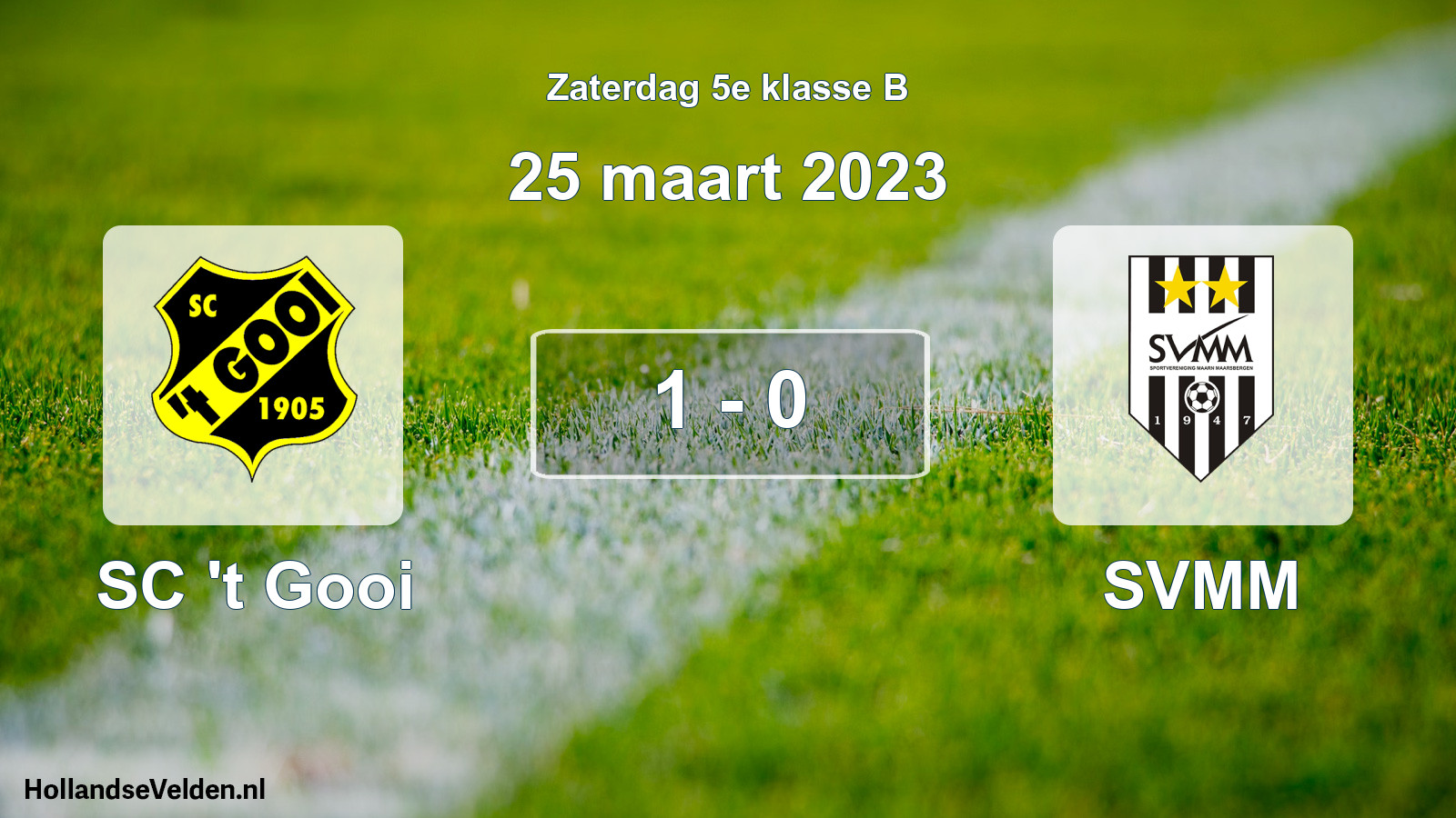 Total number of matches played: SC 't Gooi - SVMM 1 - 0 (25 March 2023)