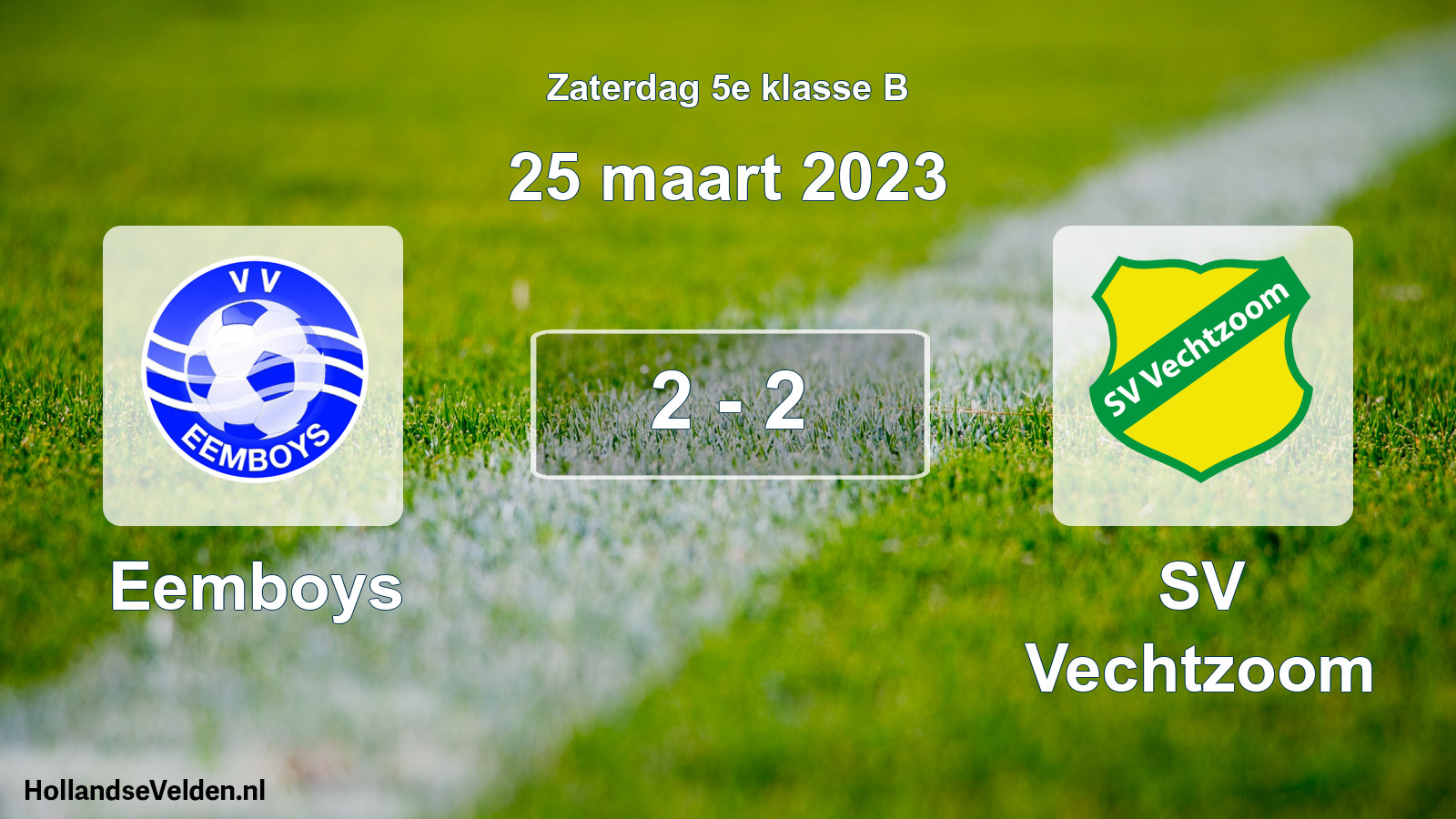 Total number of matches played: Eemboys - SV Vechtzoom 2 - 2 (25 March 2023)