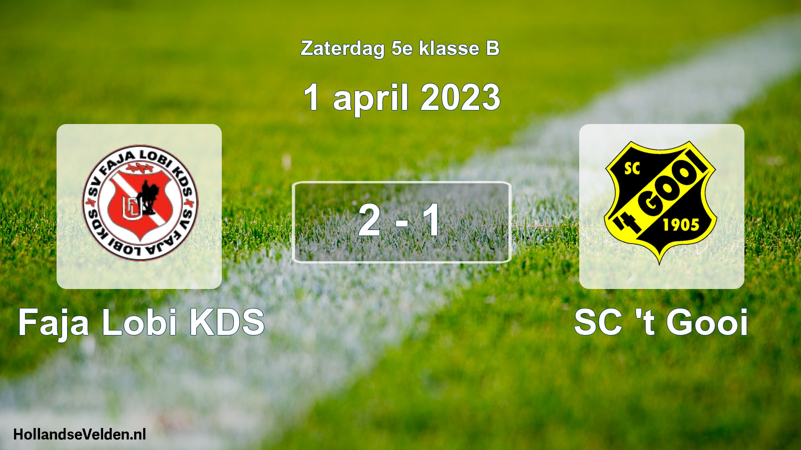 Total number of matches played: Faja Lobi KDS - SC 't Gooi 2 - 1 (1 April 2023)