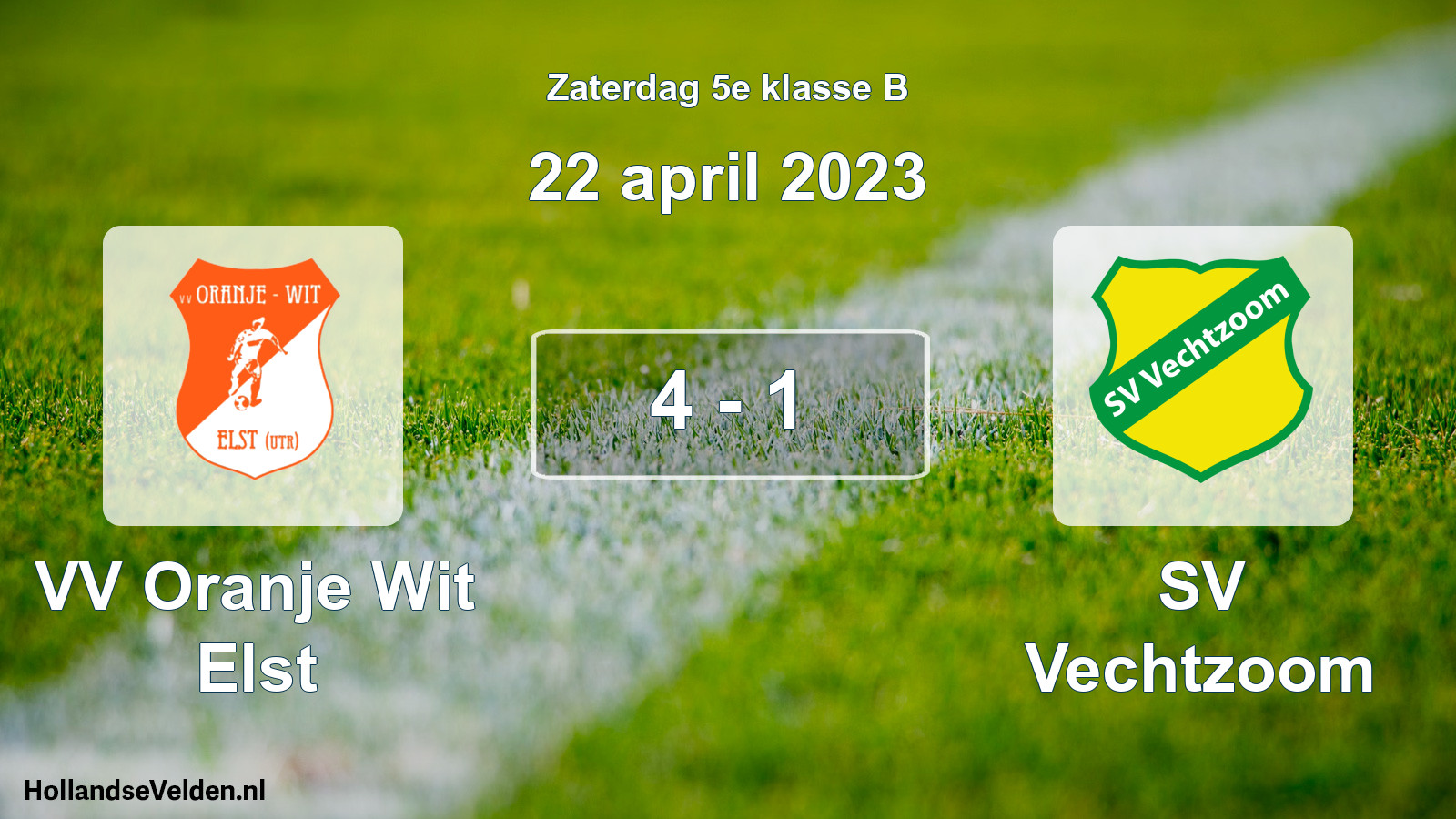 Total number of matches played: VV Oranje Wit Elst - SV Vechtzoom 4 - 1 (22 April 2023)