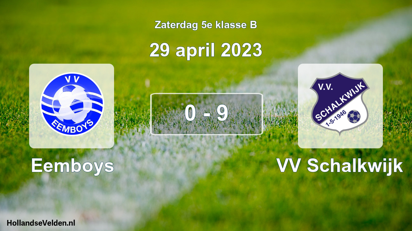 Total number of matches played: Eemboys - VV Schalkwijk 0 - 9 (29 April 2023)