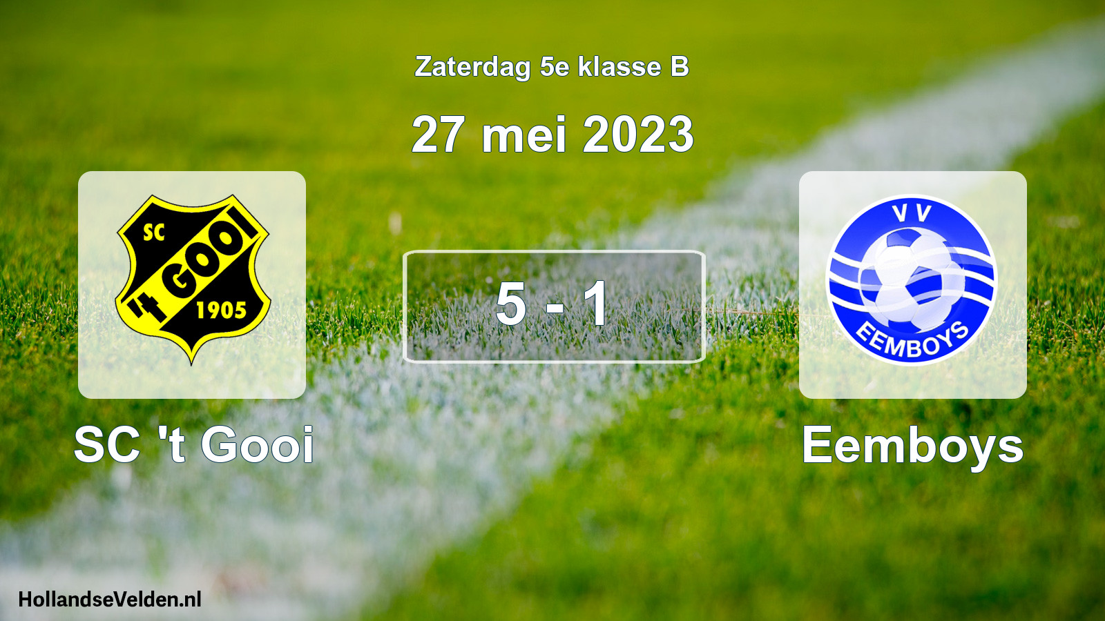Total number of matches played: SC 't Gooi - Eemboys 5 - 1 (27 May 2023)