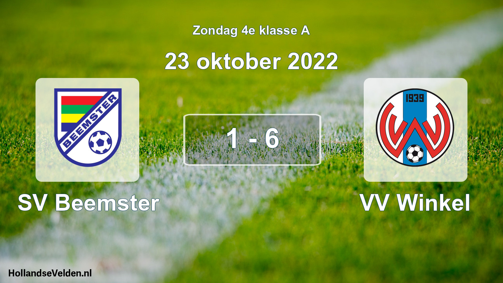 Total number of matches played: SV Beemster - VV Winkel 1 - 6 (23 October 2022)