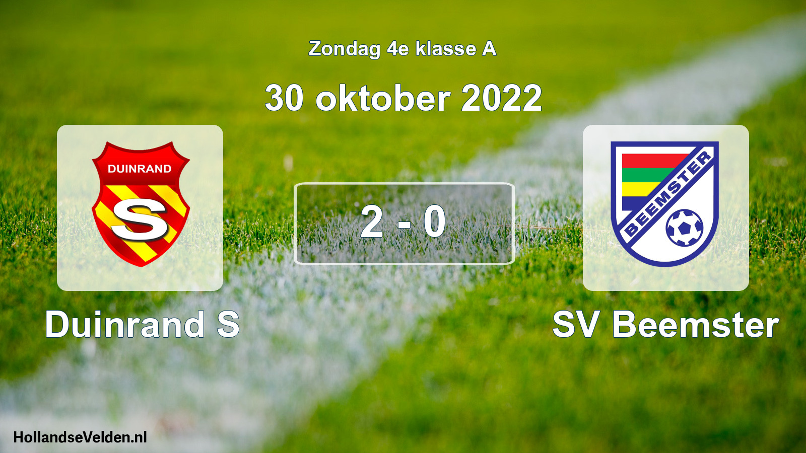 Total number of matches played: Duinrand S - SV Beemster 2 - 0 (30 October 2022)