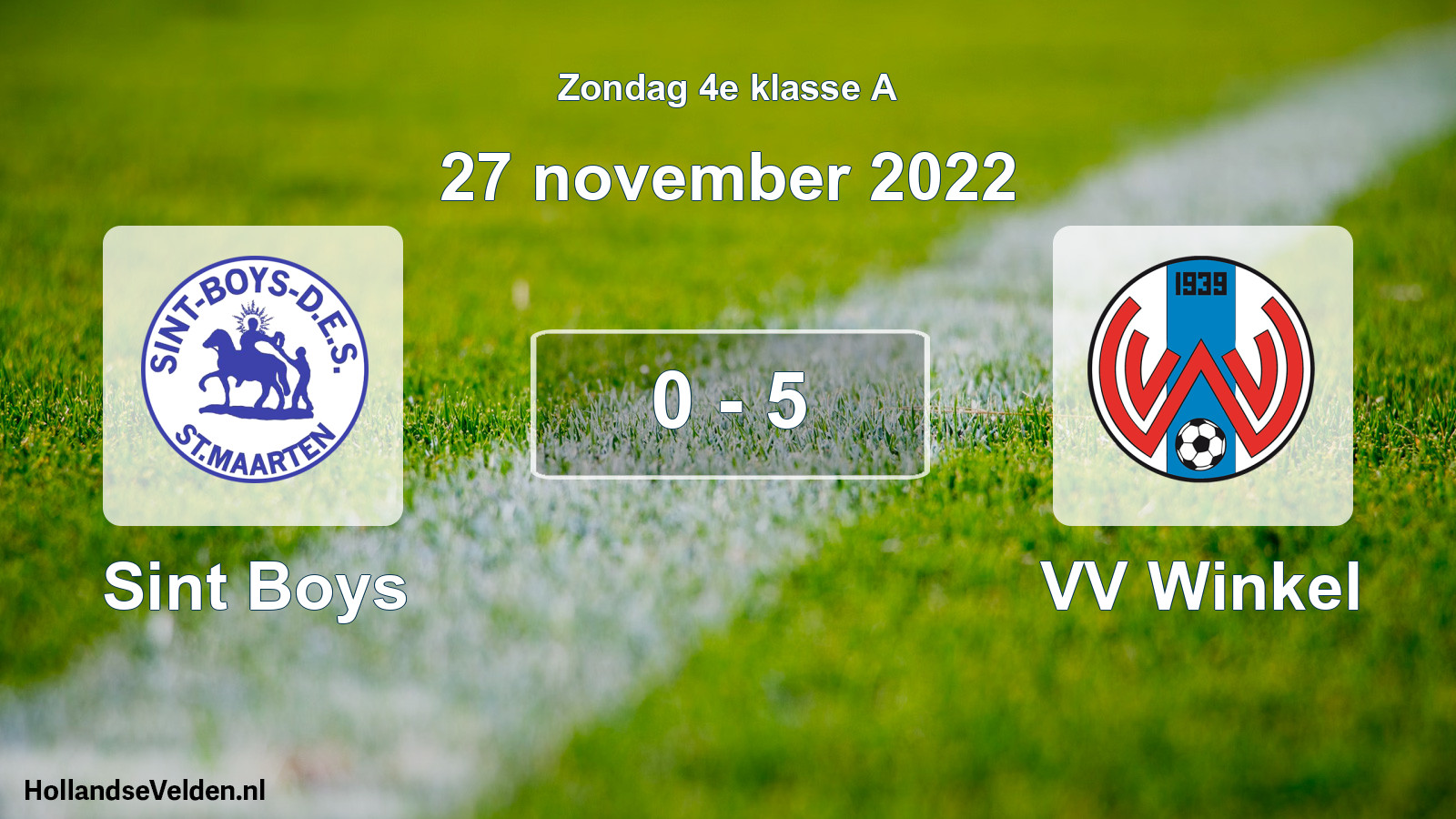 Total number of matches played: Sint Boys - VV Winkel 0 - 5 (27 November 2022)