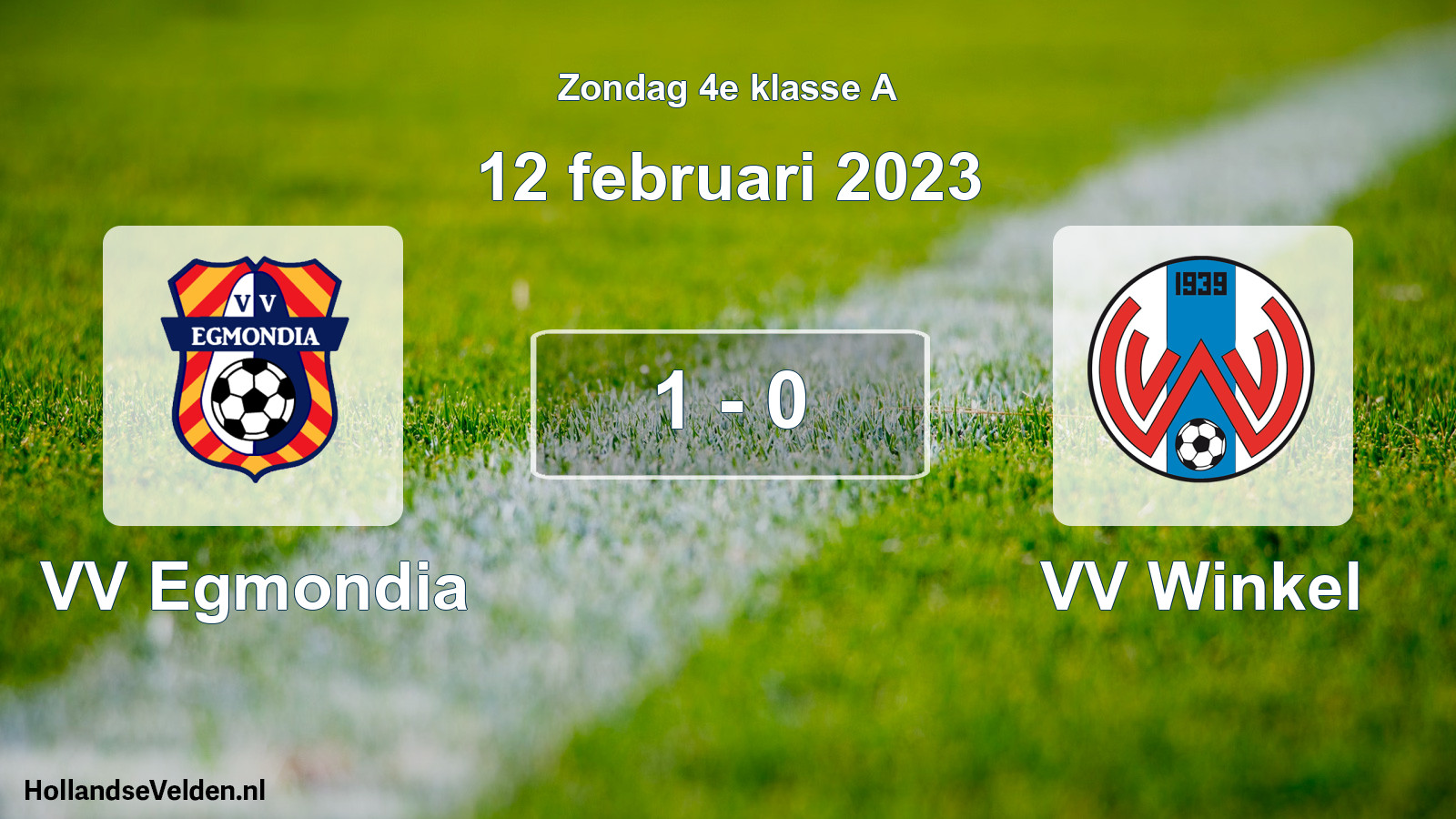 Total number of matches played: VV Egmondia - VV Winkel 1 - 0 (12 February 2023)