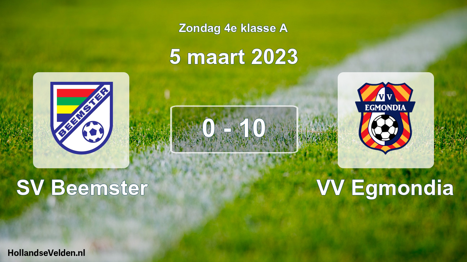 Total number of matches played: SV Beemster - VV Egmondia 0 - 10 (5 March 2023)