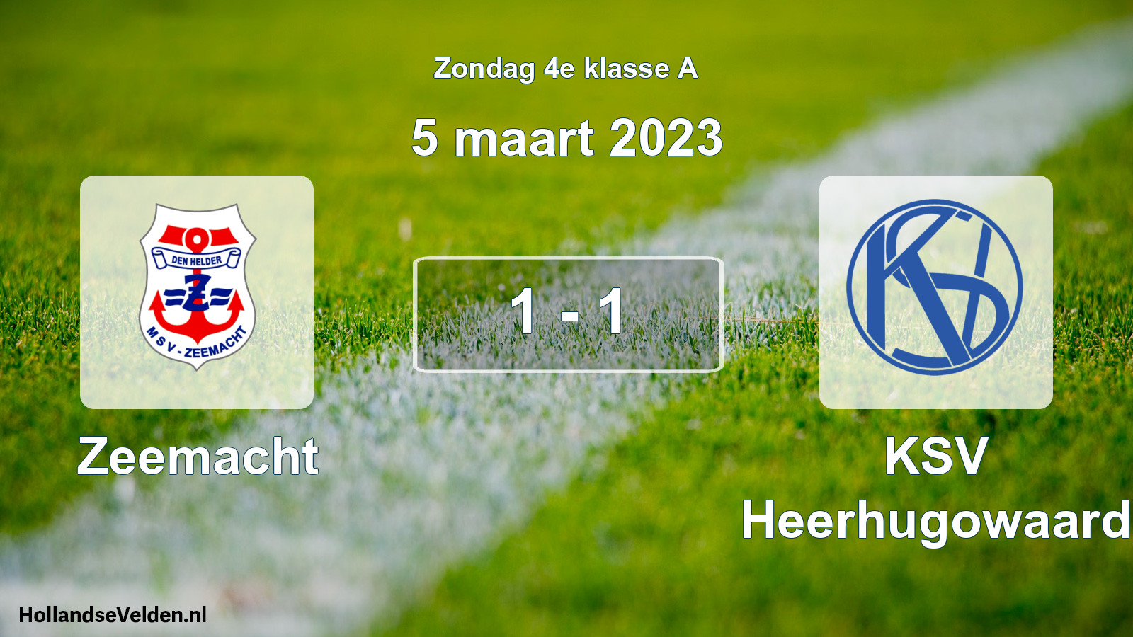 Total number of matches played: Zeemacht - KSV Heerhugowaard 1 - 1 (5 March 2023)