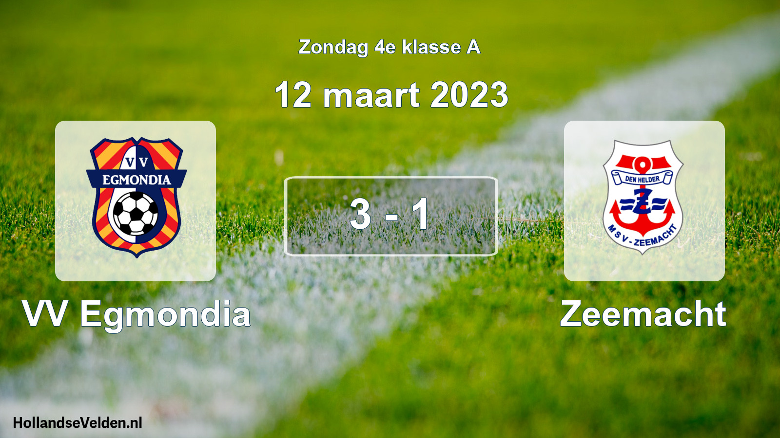 Total number of matches played: VV Egmondia - Zeemacht 3 - 1 (12 March 2023)