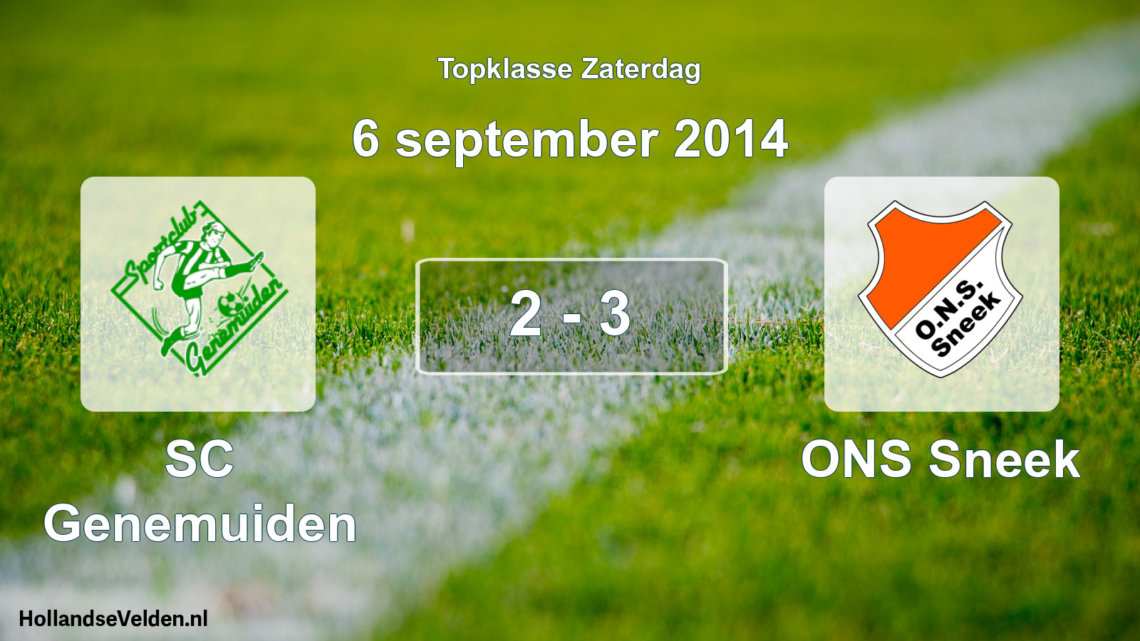 Gespeelde wedstrijd: SC Genemuiden - ONS Sneek 2 - 3 (6 september 2014)