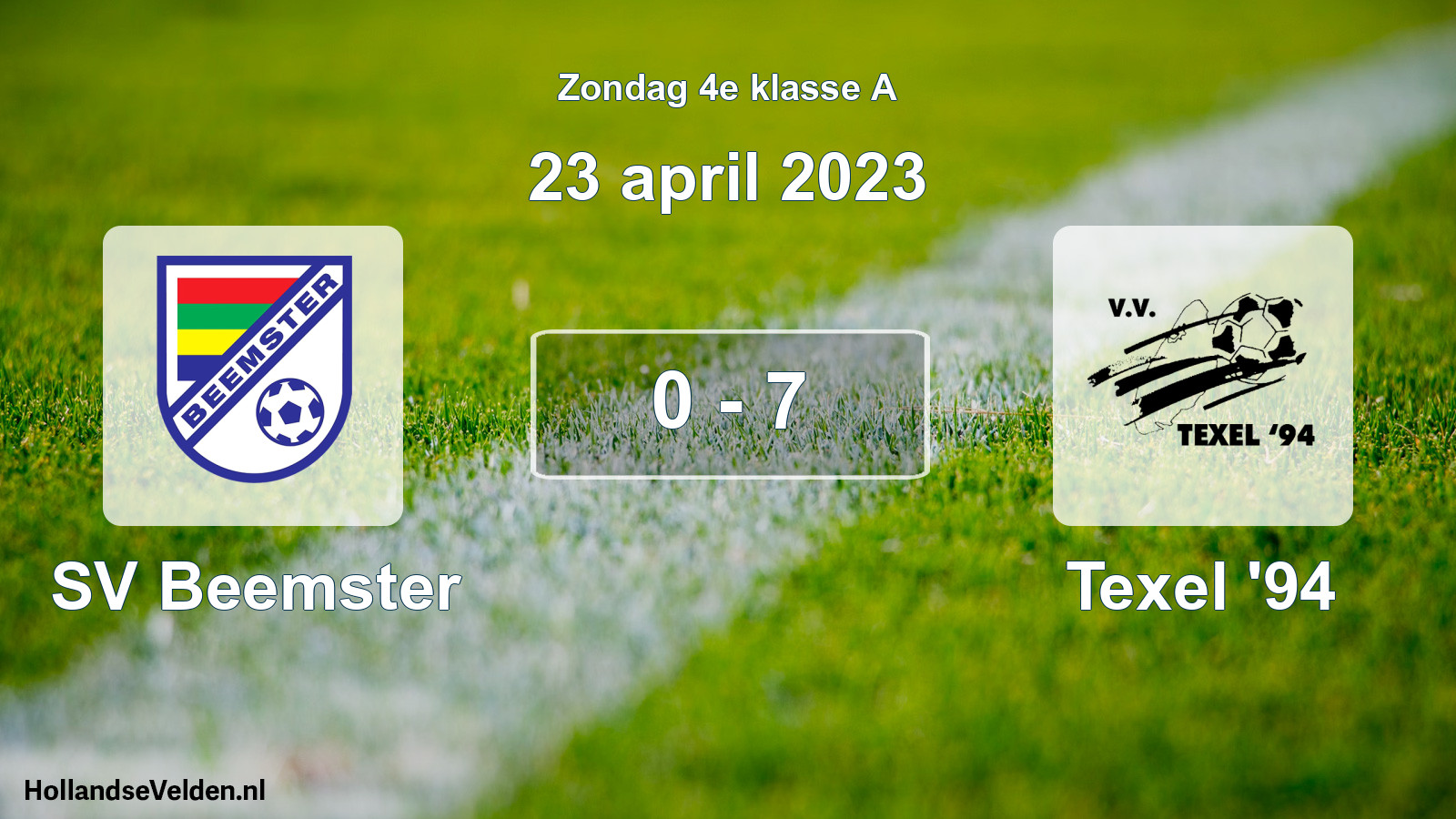 Total number of matches played: SV Beemster - Texel '94 0 - 7 (23 April 2023)