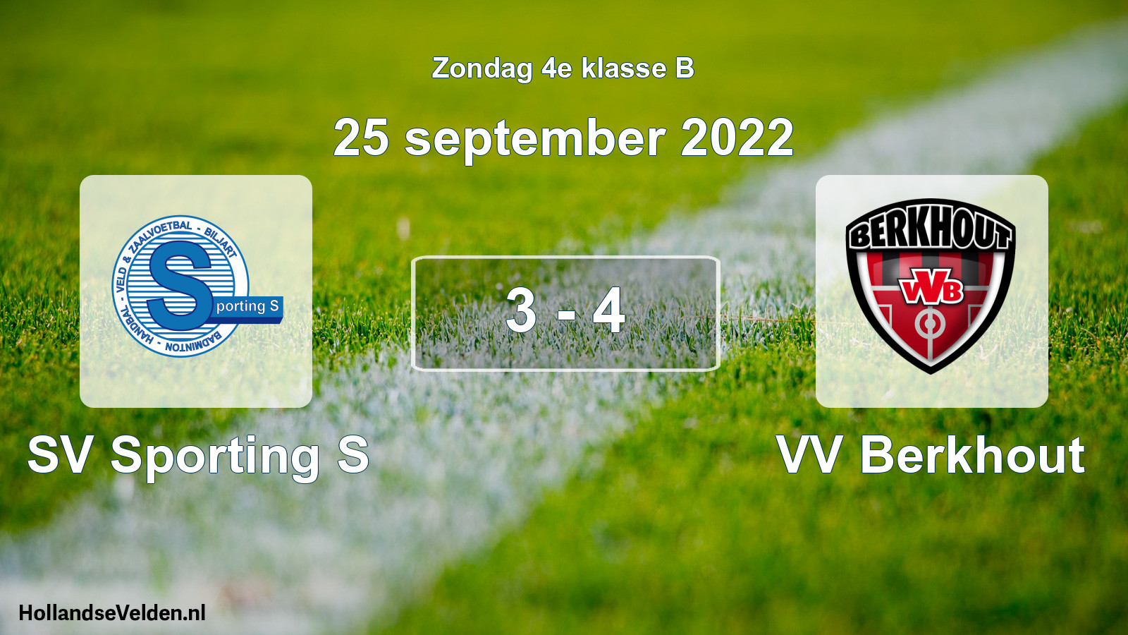 Total number of matches played: SV Sporting S - VV Berkhout 3 - 4 (25 September 2022)