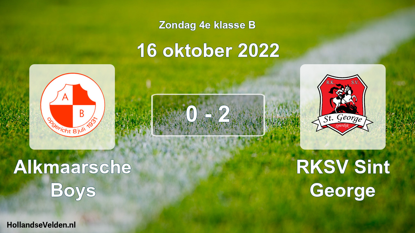 Total number of matches played: Alkmaarsche Boys - RKSV Sint George 0 - 2 (16 October 2022)