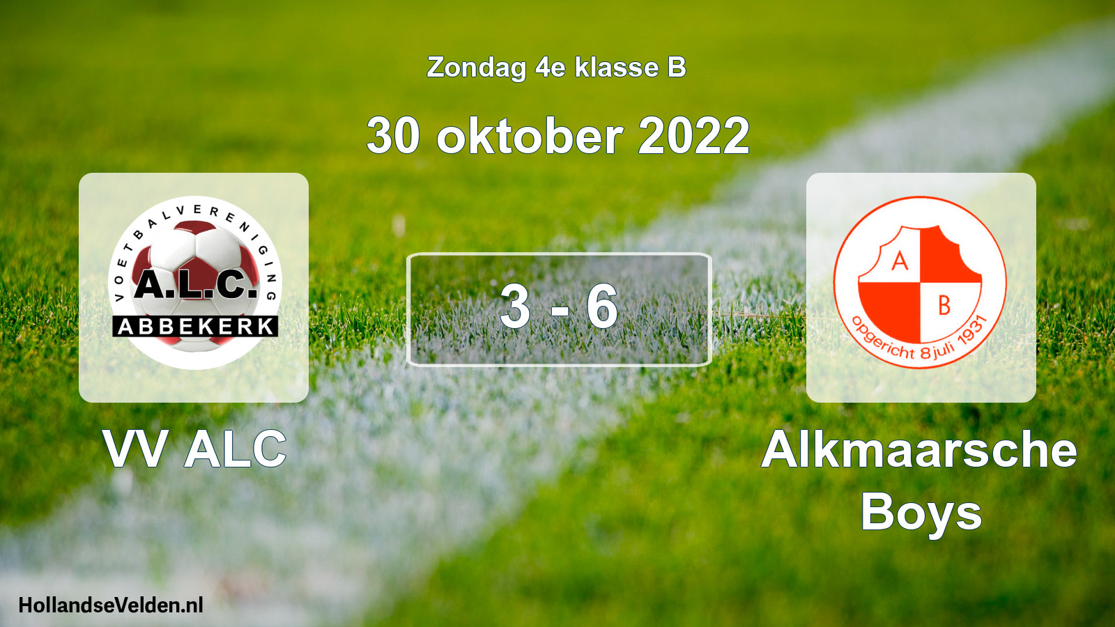 Total number of matches played: VV ALC - Alkmaarsche Boys 3 - 6 (30 October 2022)
