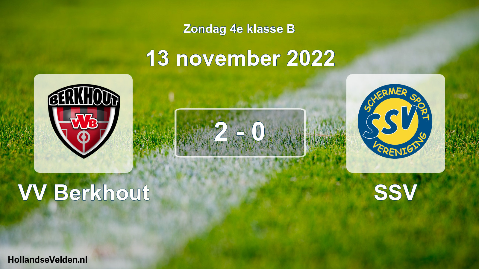 Total number of matches played: VV Berkhout - SSV 2 - 0 (13 November 2022)
