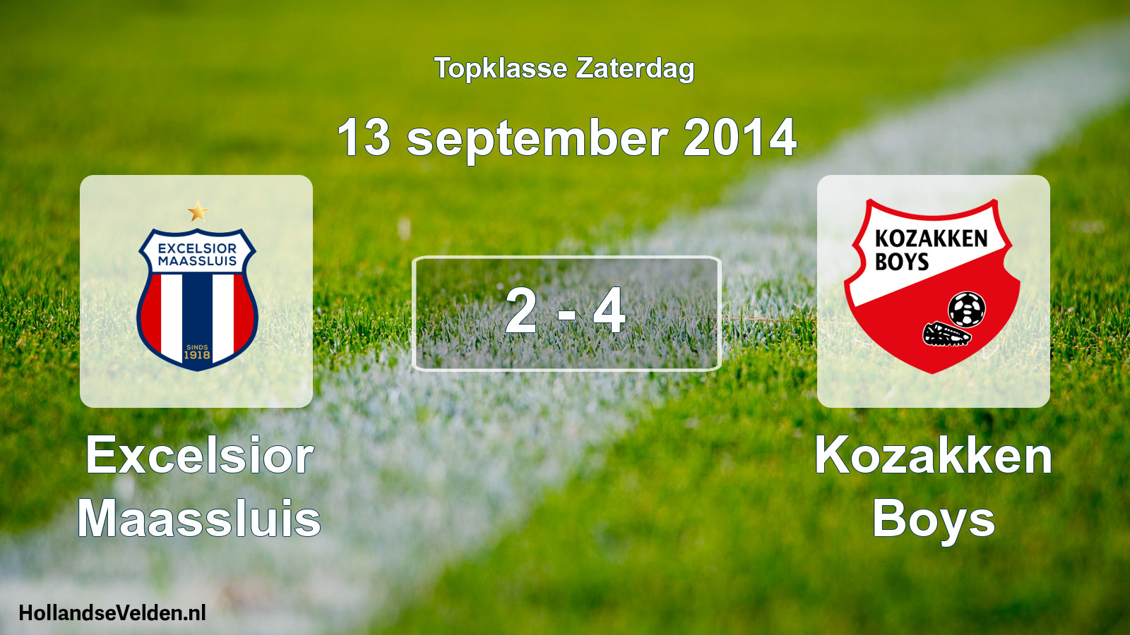 Gespeelde wedstrijd: Excelsior Maassluis - Kozakken Boys 2 - 4 (13 september 2014)